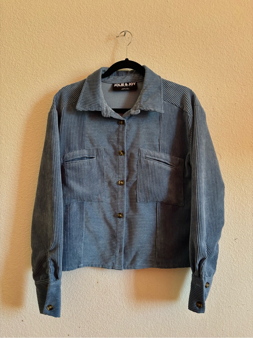 Jolie & Joy Women's Light Blue Corduroy Button Jacket